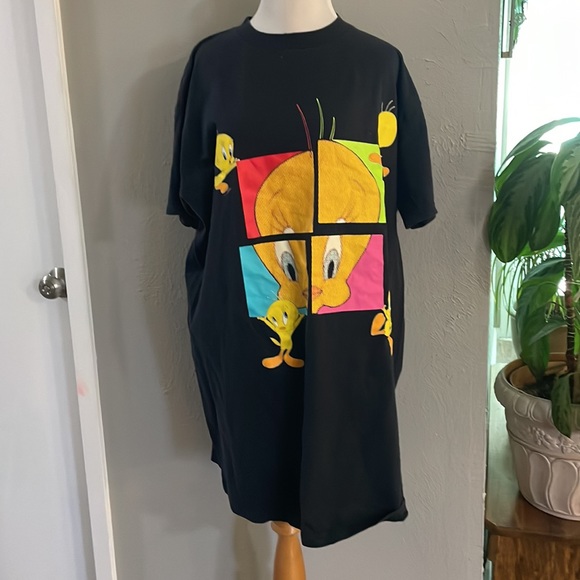 Vintage Looney Tunes Black Tweety Bird T-Shirt - Picture 1 of 5